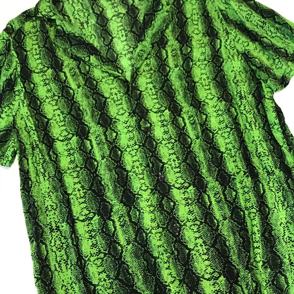 Asos Shirt Button Down Snake Print Medium - Picture 15 of 16
